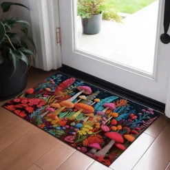 Fantasy Mushroom Doormat Floor Mats Washable Rugs Kitchen Mat Quilting Art Non-Slip Oil Proof Rug Indoor Outdoor Mat Bedroom Decor Bathroom Mat Entrance Rug