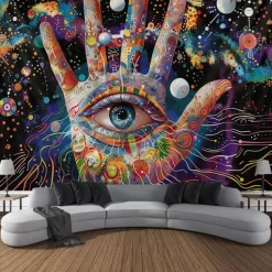 Fantasy Trippy Eye Graffiti Hanging Tapestry Wall Art Large Tapestry Mural Decor Photograph Backdrop Blanket Curtain Home Bedroom Living Room Decoration