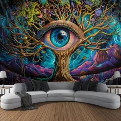 Fantasy Trippy Eye Graffiti Hanging Tapestry Wall Art Large Tapestry Mural Decor Photograph Backdrop Blanket Curtain Home Bedroom Living Room Decoration