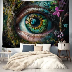 Fantasy Trippy Eye Graffiti Hanging Tapestry Wall Art Large Tapestry Mural Decor Photograph Backdrop Blanket Curtain Home Bedroom Living Room Decoration