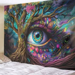 Fantasy Trippy Eye Graffiti Hanging Tapestry Wall Art Large Tapestry Mural Decor Photograph Backdrop Blanket Curtain Home Bedroom Living Room Decoration