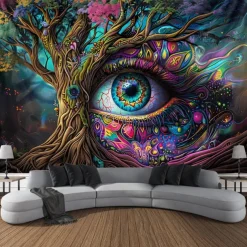 Fantasy Trippy Eye Graffiti Hanging Tapestry Wall Art Large Tapestry Mural Decor Photograph Backdrop Blanket Curtain Home Bedroom Living Room Decoration