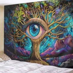 Fantasy Trippy Eye Graffiti Hanging Tapestry Wall Art Large Tapestry Mural Decor Photograph Backdrop Blanket Curtain Home Bedroom Living Room Decoration