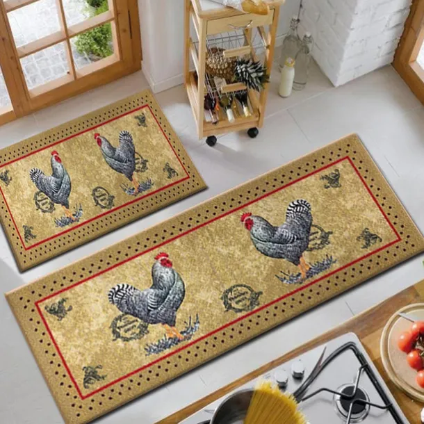 Farmhouse Chicken Area Rug Kitchen Mat Non-Slip Oil Proof Floor Mat Livingroom Rug Indoor Outdoor Mat Bedroom Decor Bathroom Mat Entrance Rug Door Mat