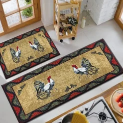 Farmhouse Chicken Area Rug Kitchen Mat Non-Slip Oil Proof Floor Mat Livingroom Rug Indoor Outdoor Mat Bedroom Decor Bathroom Mat Entrance Rug Door Mat