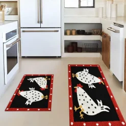 Farmhouse Chicken Area Rug Kitchen Mat Non-Slip Oil Proof Floor Mat Livingroom Rug Indoor Outdoor Mat Bedroom Decor Bathroom Mat Entrance Rug Door Mat
