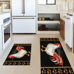 Farmhouse Chicken Area Rug Kitchen Mat Non-Slip Oil Proof Floor Mat Livingroom Rug Indoor Outdoor Mat Bedroom Decor Bathroom Mat Entrance Rug Door Mat