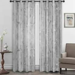 Farmhouse Curtain 2 Panels，Barn Wood Door Curtain Drapes For Living Room Bedroom,Grommet/Eyelet Curtain for Kitchen Door Window Treatments Room Darkening