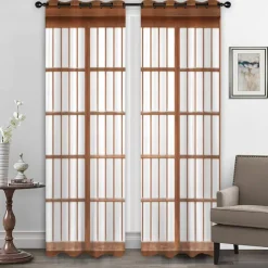 Farmhouse Curtain 2 Panels，Barn Wood Door Curtain Drapes For Living Room Bedroom,Grommet/Eyelet Curtain for Kitchen Door Window Treatments Room Darkening