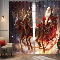 Farmhouse Curtain 2 Panels，Barn Wood Door Curtain Drapes For Living Room Bedroom,Grommet/Eyelet Curtain for Kitchen Door Window Treatments Room Darkening