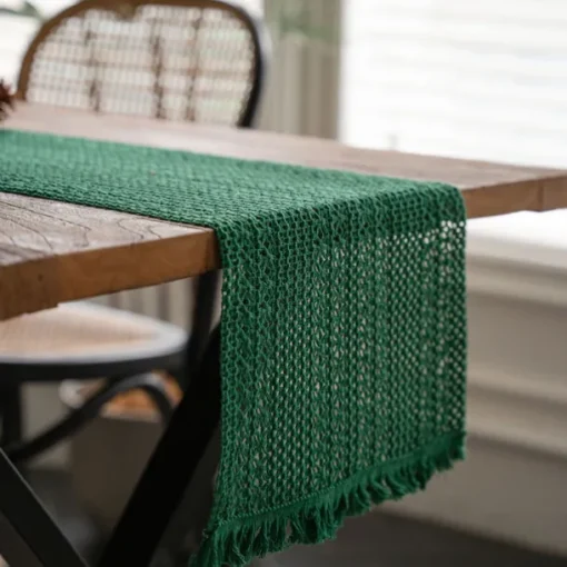 Farmhouse Table Runner Vintage Table Runner Cotton Linen Table Decorations for Dining Party Holiday