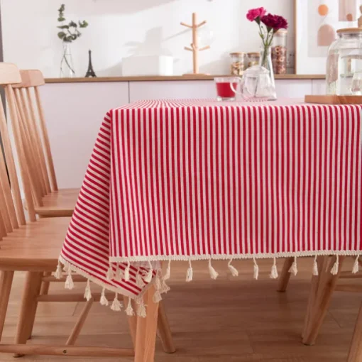 Farmhouse Tablecloth Cotton Linen Rectangle Table Cloths for Kitchen Dining, Party, Holiday, , Buffet Holiday Family Gathering