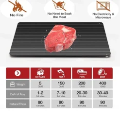 Fast Defrosting Tray for Natural Thawing Frozen Meat Rapid Thawing Plate & Board for Frozen Meat & Food Defrosting Mat Thaw Meat Quickly