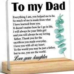 Father's Day Gift Daughter Son Best Gifts For Dad Gifts For Dad Birthday Father's Day Gifts For Dad Meaningful Acrylic Desk Sign Decor For Dad