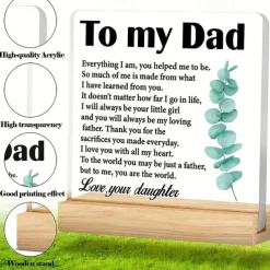 Father's Day Gift Daughter Son Best Gifts For Dad Gifts For Dad Birthday Father's Day Gifts For Dad Meaningful Acrylic Desk Sign Decor For Dad