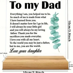 Father's Day Gift Daughter Son Best Gifts For Dad Gifts For Dad Birthday Father's Day Gifts For Dad Meaningful Acrylic Desk Sign Decor For Dad