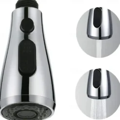 Faucet Accessories,Excellent Quality ABS/PC Helmet Lining-Surface Treatment-Chrome Faucet Spout Replacement Parts for Pull Down Kitchen Faucet