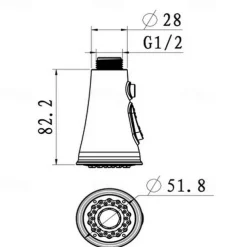 Faucet Accessories,Excellent Quality ABS/PC Helmet Lining-Surface Treatment-Chrome Faucet Spout Replacement Parts for Pull Down Kitchen Faucet