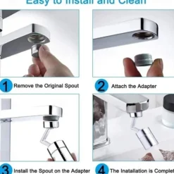 Faucet Extender Aerator 720° Swivel, Universal Splash Kitchen Tap Filter Bathroom Basin Faucet Spray Head Washroom, Water Saving Nozzle Sprayer Attachment