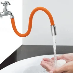 Faucet Extension Tube 45cm, Universal Flexible Hose Shapeable Water Pipe Multipurpose Connector Faucet for Kitchen Sink Bathroom Garden