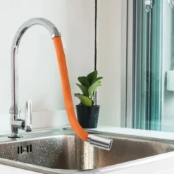 Faucet Extension Tube 45cm, Universal Flexible Hose Shapeable Water Pipe Multipurpose Connector Faucet for Kitchen Sink Bathroom Garden