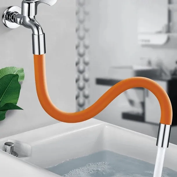 Faucet Extension Tube 45cm, Universal Flexible Hose Shapeable Water Pipe Multipurpose Connector Faucet for Kitchen Sink Bathroom Garden