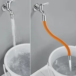 Faucet Extension Tube 45cm, Universal Flexible Hose Shapeable Water Pipe Multipurpose Connector Faucet for Kitchen Sink Bathroom Garden