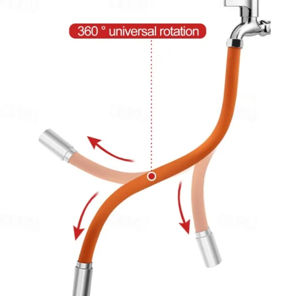 Faucet Extension Tube 45cm, Universal Flexible Hose Shapeable Water Pipe Multipurpose Connector Faucet for Kitchen Sink Bathroom Garden