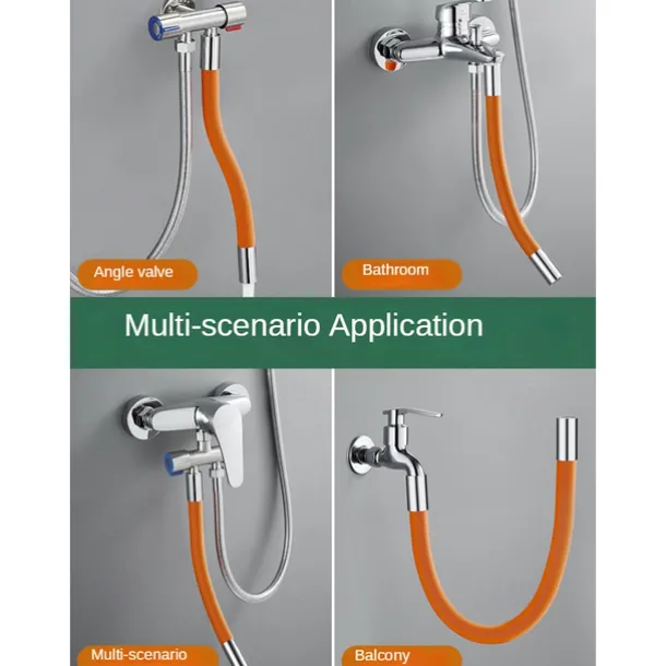 Faucet Extension Tube 45cm, Universal Flexible Hose Shapeable Water Pipe Multipurpose Connector Faucet for Kitchen Sink Bathroom Garden