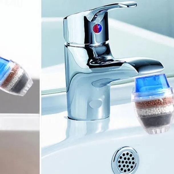 Faucet Filter Tap Water Filter Purifier Kitchen Anti-Splash Activated Carbon 5-Layer Water Filter