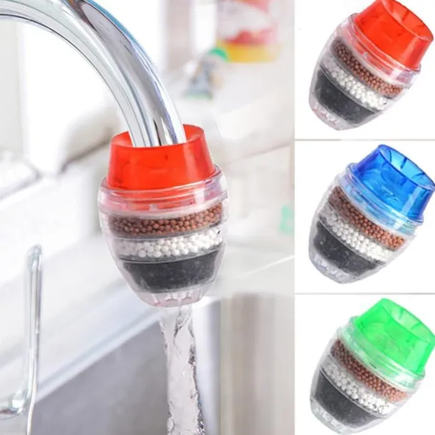 Faucet Filter Tap Water Filter Purifier Kitchen Anti-Splash Activated Carbon 5-Layer Water Filter