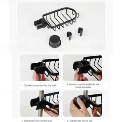 Faucet Storage Rack,Sink Organizer for Soap Sponge Brush Scrubber Sink Caddy Organizer Suitable for Most of Kitchen Faucets and Bathroom Faucets