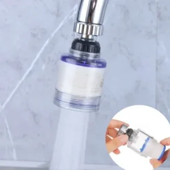 Faucet Water Filter for Bathroom Kitchen Sink, ABS Purifier Sprayer Shower Head Filter for Face Skin Wash, 5pcs Filter Element PP Cotton, Hard Water Filtration Remove Chlorine Fluoride Heavy Metals