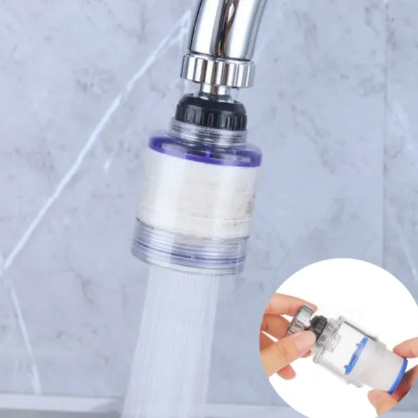 Faucet Water Filter for Bathroom Kitchen Sink, ABS Purifier Sprayer Shower Head Filter for Face Skin Wash, 5pcs Filter Element PP Cotton, Hard Water Filtration Remove Chlorine Fluoride Heavy Metals