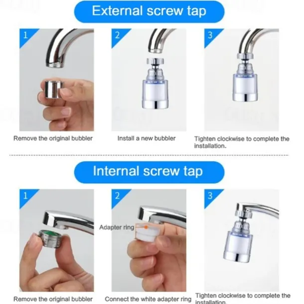 Faucet Water Filter for Bathroom Kitchen Sink, ABS Purifier Sprayer Shower Head Filter for Face Skin Wash, 5pcs Filter Element PP Cotton, Hard Water Filtration Remove Chlorine Fluoride Heavy Metals