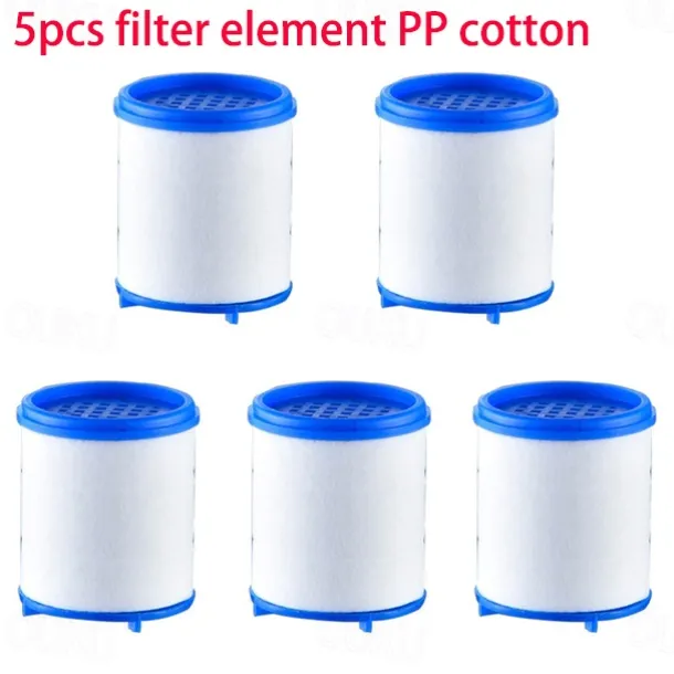 Faucet Water Filter for Bathroom Kitchen Sink, ABS Purifier Sprayer Shower Head Filter for Face Skin Wash, 5pcs Filter Element PP Cotton, Hard Water Filtration Remove Chlorine Fluoride Heavy Metals