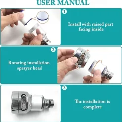 Faucet Water Filter for Bathroom Kitchen Sink Skin Face Wash, Faucet Filter Replacement Shower Head For Hard Water, Filtration Remove Chlorine Fluoride Heavy Metals