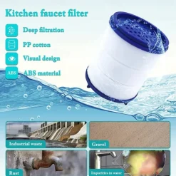 Faucet Water Filter for Bathroom Kitchen Sink Skin Face Wash, Faucet Filter Replacement Shower Head For Hard Water, Filtration Remove Chlorine Fluoride Heavy Metals