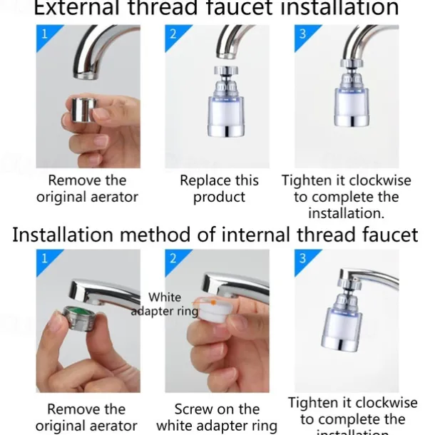 Faucet Water Filter for Bathroom Kitchen Sink Skin Face Wash, Faucet Filter Replacement Shower Head For Hard Water, Filtration Remove Chlorine Fluoride Heavy Metals