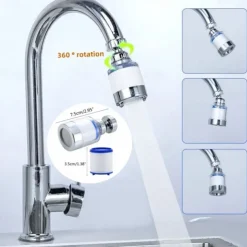 Faucet Water Filter for Bathroom Kitchen Sink Skin Face Wash, Faucet Filter Replacement Shower Head For Hard Water, Filtration Remove Chlorine Fluoride Heavy Metals