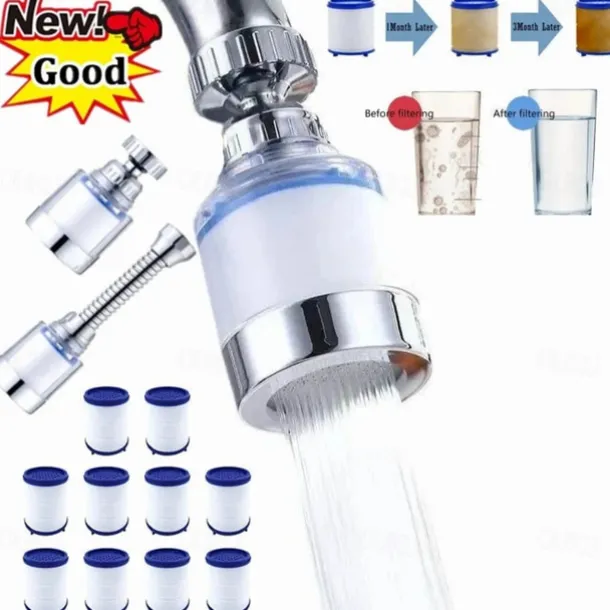 Faucet Water Filter for Bathroom Kitchen Sink Skin Face Wash, Faucet Filter Replacement Shower Head For Hard Water, Filtration Remove Chlorine Fluoride Heavy Metals