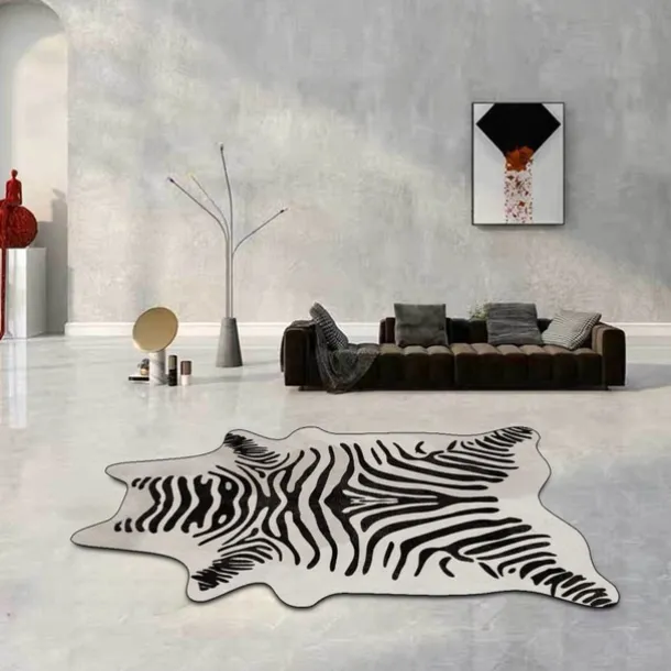 Faux Animal Leather Irregular Doormat Kitchen Mat Floor Mat Non-Slip Area Rug Oil Proof Rug Indoor Outdoor Mat Bedroom Decor Bathroom Mat Entrance Rug