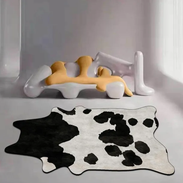 Faux Animal Leather Irregular Doormat Kitchen Mat Floor Mat Non-Slip Area Rug Oil Proof Rug Indoor Outdoor Mat Bedroom Decor Bathroom Mat Entrance Rug