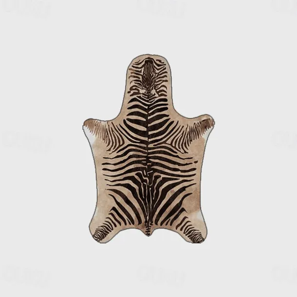 Faux Animal Leather Irregular Doormat Kitchen Mat Floor Mat Non-Slip Area Rug Oil Proof Rug Indoor Outdoor Mat Bedroom Decor Bathroom Mat Entrance Rug