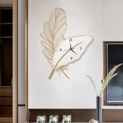 Feather Wall Clock Living Room Hanging Wall Clock Household TV Wall Decorative Clock 78 * 55 cm