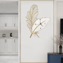 Feather Wall Clock Living Room Hanging Wall Clock Household TV Wall Decorative Clock 78 * 55 cm
