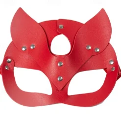 Feminine Sexy Half Face Fox Role-playing Cat Skin Mask Rivet Punk Collar Halloween Party Makeup Ball Fancy Mask PU Skin Fox Mask Nightclub Party Makeup Ball Men And Women Mask Eye Mask Fun