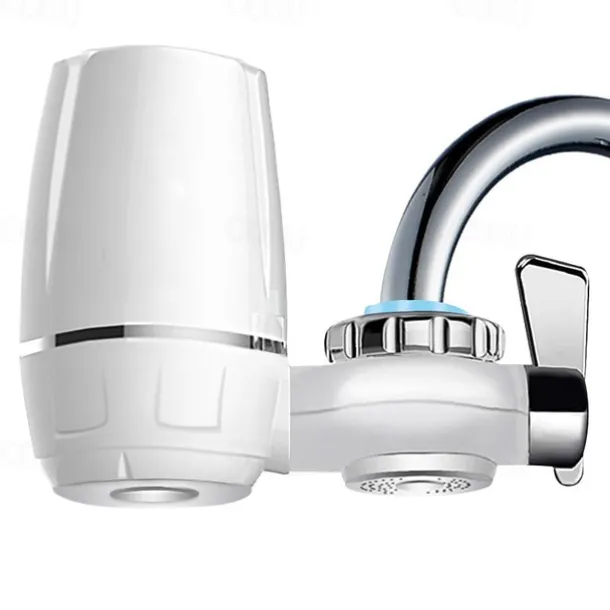 Filter Water Purifier with Kitchen Faucet,White Large Volume Tap Water Filtration System Removes Lead, Fluoride and Chlorine - Fits Standard Faucets (1 Filter Included)