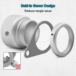 Flag Pole Rings, Aluminum Alloy Flagpole Rings 360°Rotating Anti Wrap Mounting Ring, Spinning Clips with Carabiner for 0.75-1.02 Inch Diameter Pack of 2