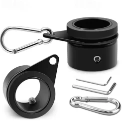 Flag Pole Rings, Aluminum Alloy Flagpole Rings 360°Rotating Anti Wrap Mounting Ring, Spinning Clips with Carabiner for 0.75-1.02 Inch Diameter Pack of 2